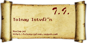 Tolnay István névjegykártya