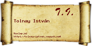 Tolnay István névjegykártya